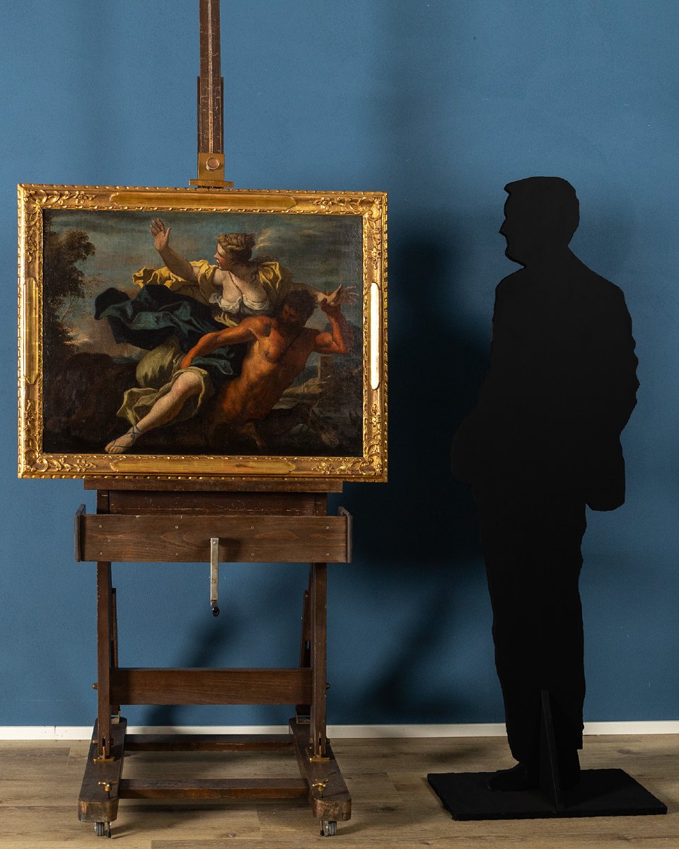 Peinture du XVIIIe siècle, Girolamo Brusaferro? L’enlèvement de Déjanire par le centaure Nessus-photo-3