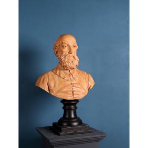 Buste en terre cuite représentant Andrea Palladio, École italienne, XIXe siècle