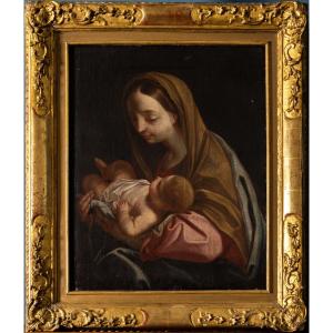 Vierge à l'Enfant, huile sur toile, atelier de Carlo Maratta, Rome, fin du XVIIe siècle