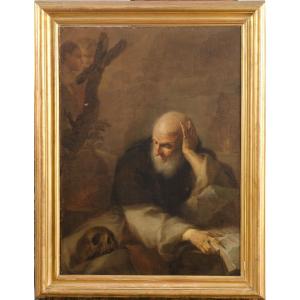 Saint Antoine l'Abbé, signé et daté par Pietro Bardellino (Naples 1732-1806), XVIIIe siècle