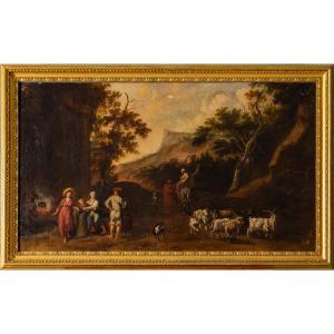 Rosa Da Tivoli, Pastoral Scene In The Roman Countryside, Rome, Late 17th Century