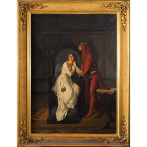 F. Valaperta, Ghismunda And Guiscardo, From Boccaccio's Decameron, Oil On Canvas, Signed F.v