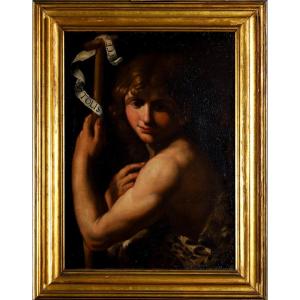 Peinture émilienne (Bartolomeo Schedoni ?), Saint Jean dans le désert, huile sur toile, XVIIsiè