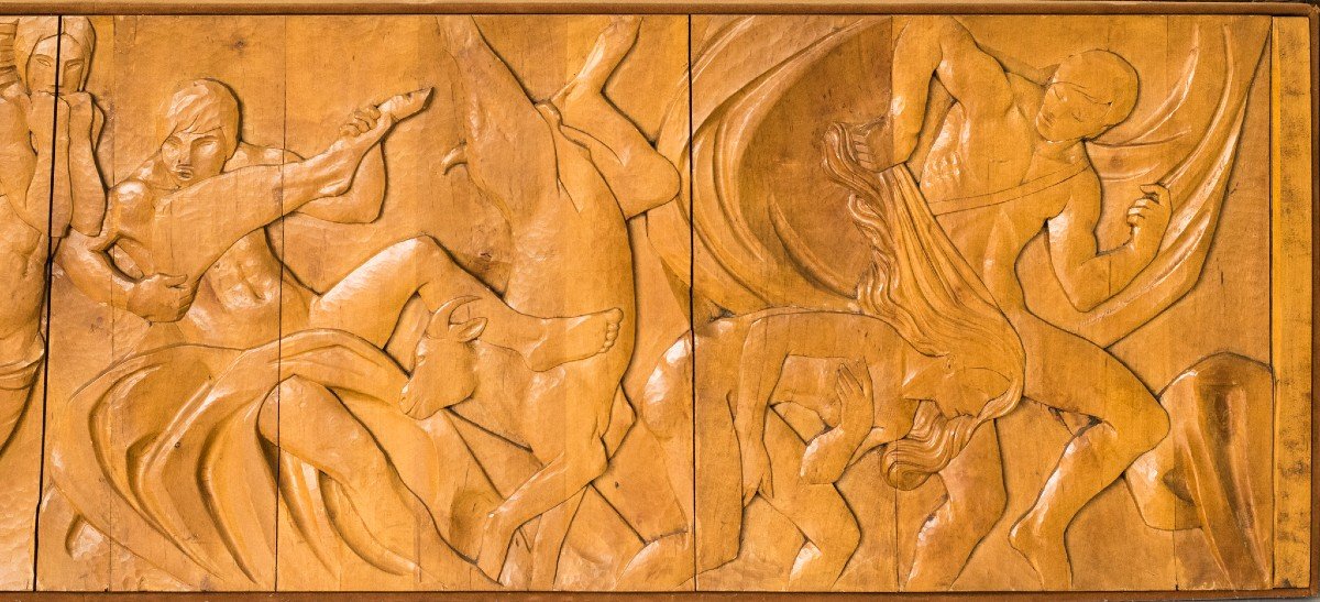 Josep Mundet And Joan Palet - Monumental Carved Panel-photo-3