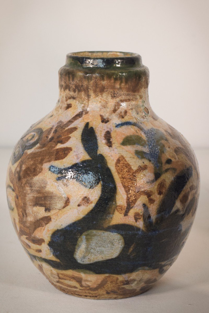 Three - Signed Studio Art Pottery Vases-photo-2