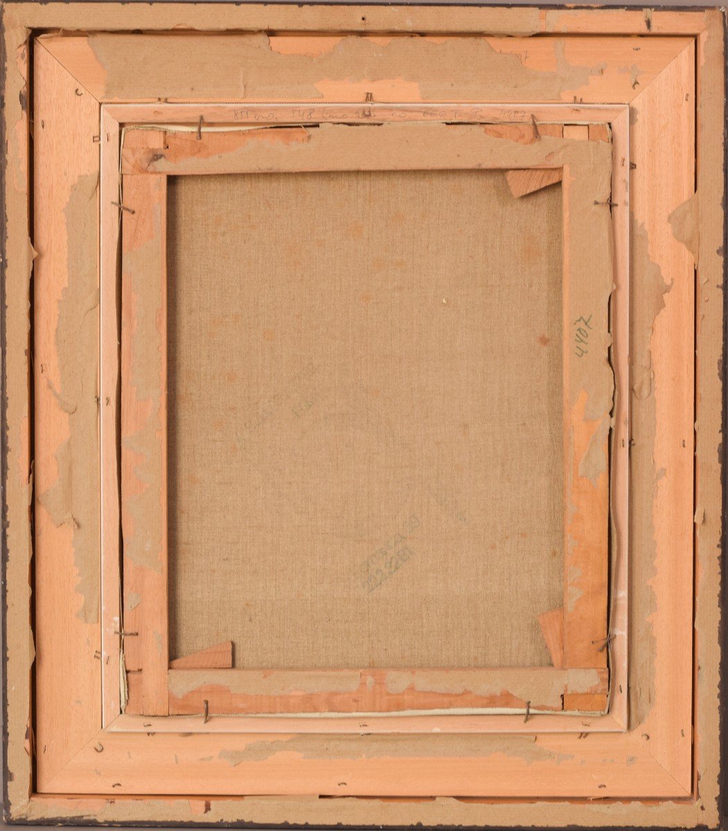 Village De Pêcheurs Avec Bateaux - Huile Sur Panneau-photo-7