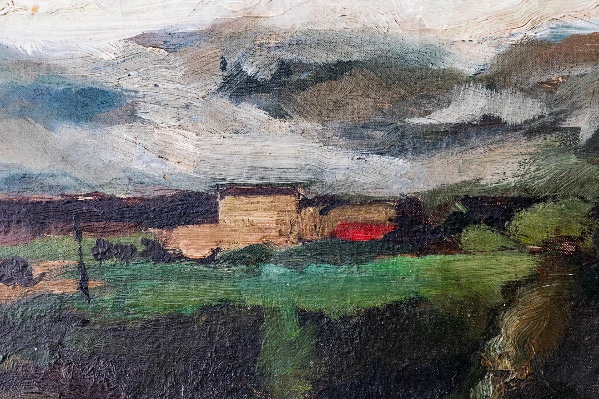 Paysage Impressionniste Intéressant - Cadre En Argent Doré De Haute Qualité-photo-4