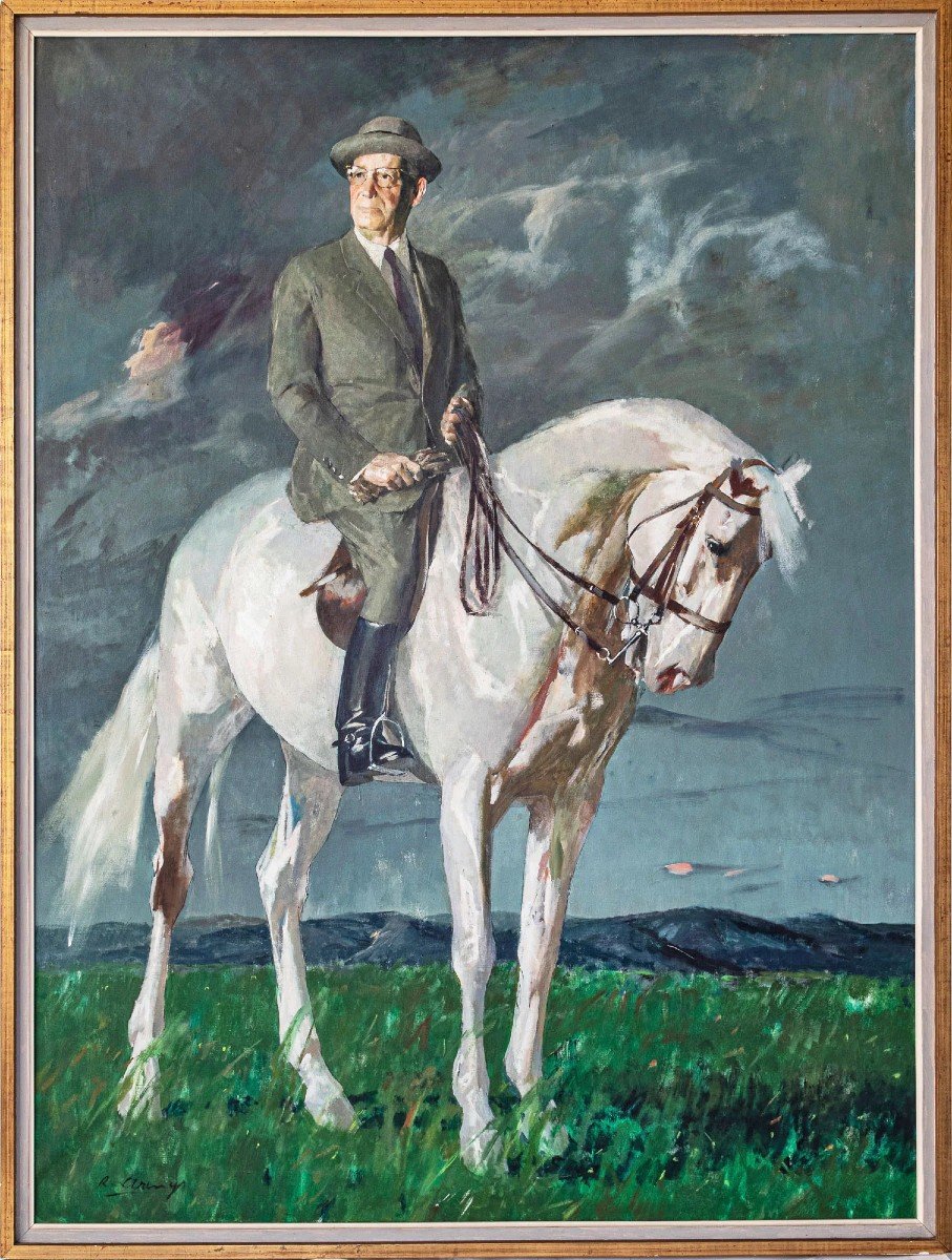 Ricardo Arenys Galdon - Camilo José Cela - Full Length Portrait On Horseback-photo-2
