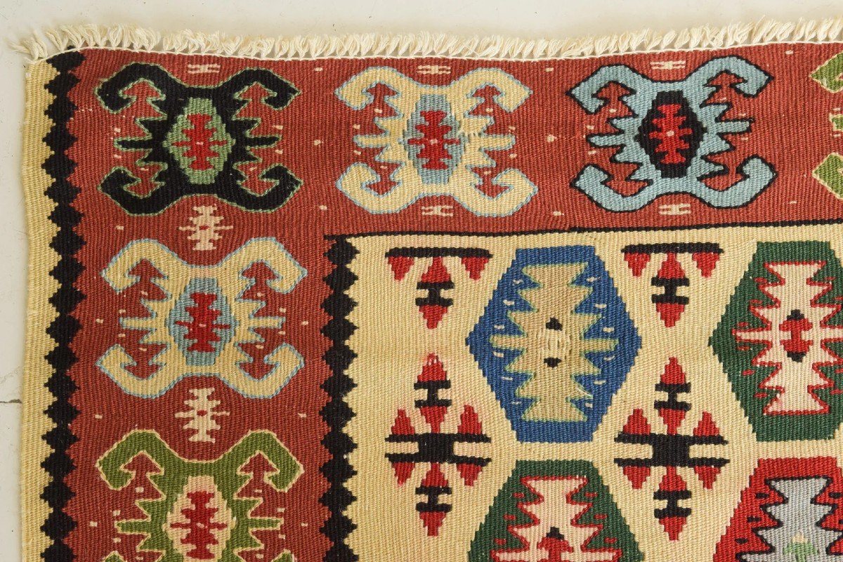 Tapis Kilim Tissé à La Main Coloré-photo-1