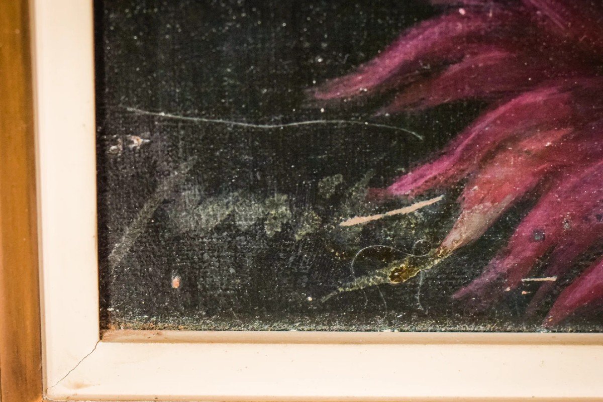 Fleurs Rayonnantes - Huile Sur Toile-photo-4