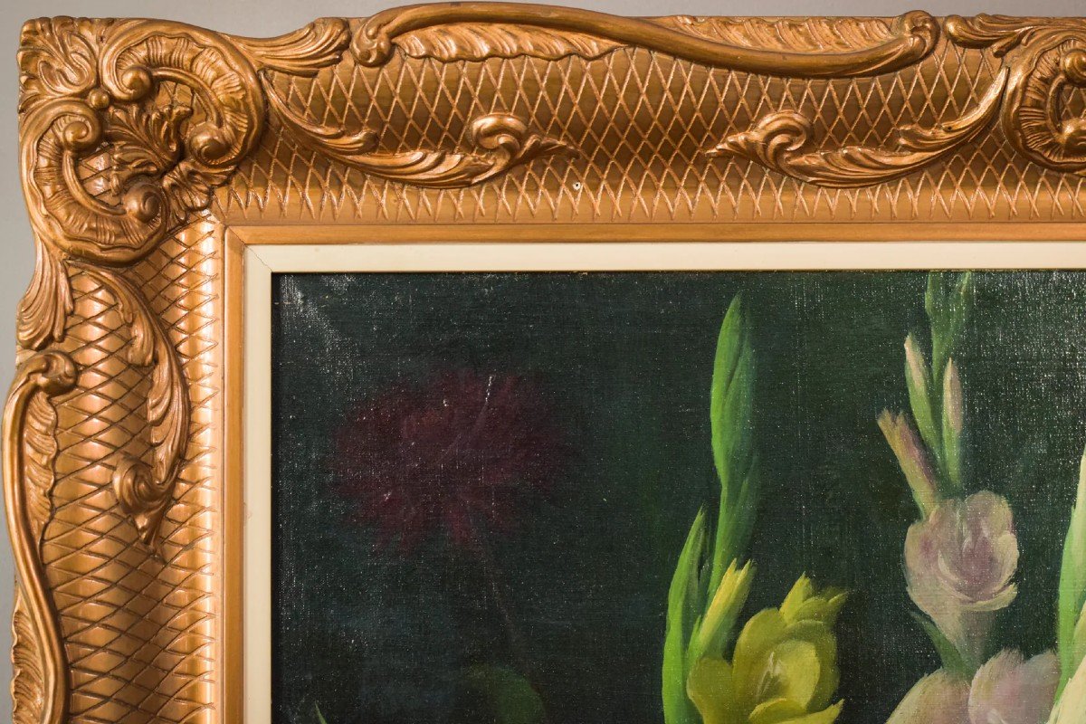 Fleurs Rayonnantes - Huile Sur Toile-photo-5