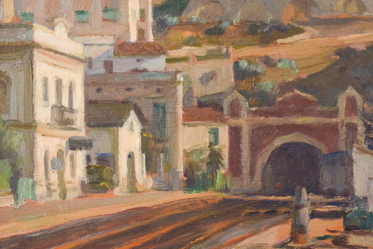 Ramón Mas I Mas - Paysage Postimpressionniste Avec Bateaux-photo-4