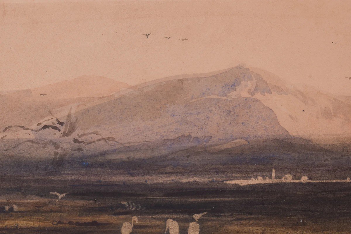 Follower Of Edward Lear And David Roberts - Topographical Watercolor-photo-4