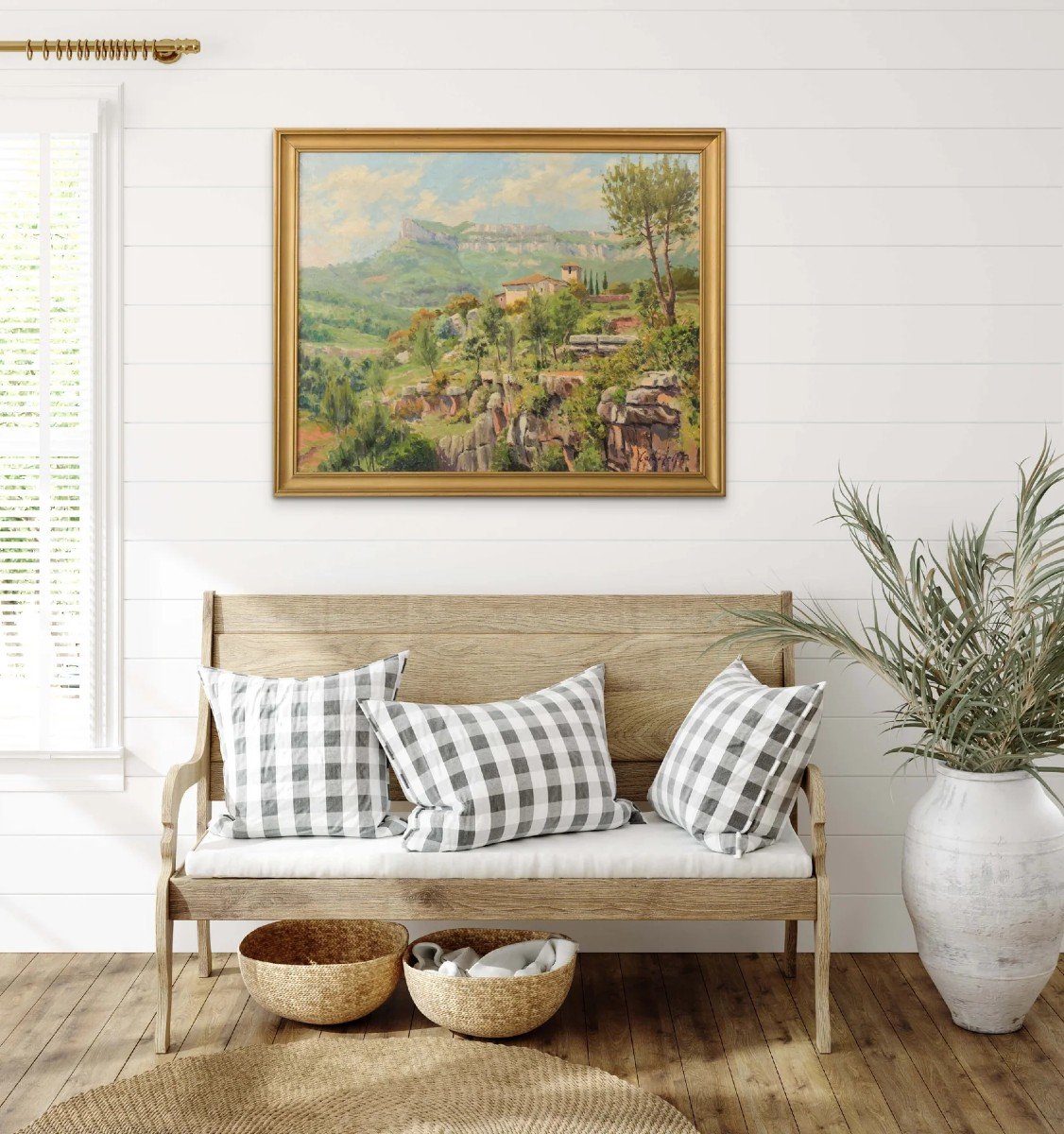 Paysage De Montagne - Huile Sur Toile-photo-3