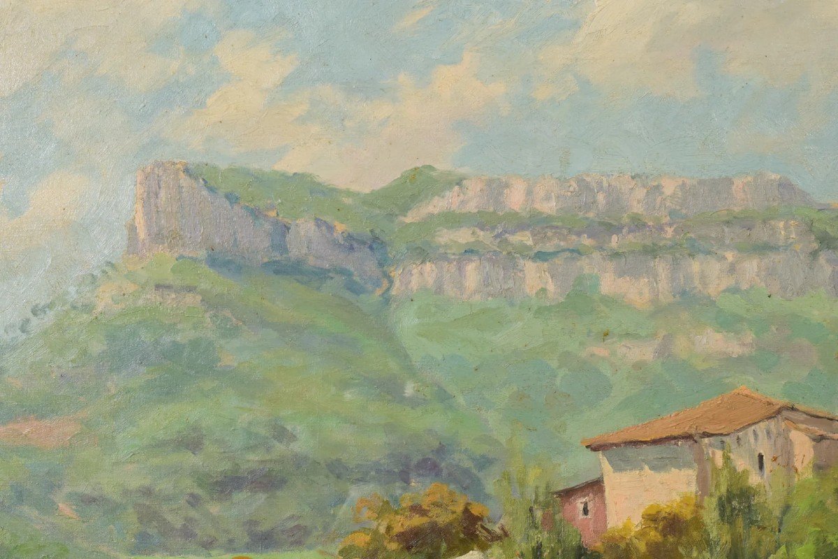 Paysage De Montagne - Huile Sur Toile-photo-3