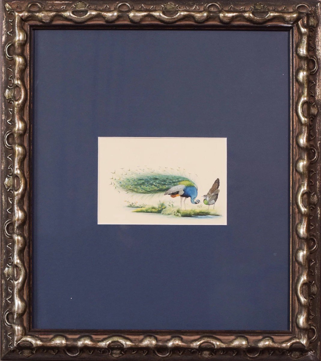 Paire De Paons - Gouache-photo-4