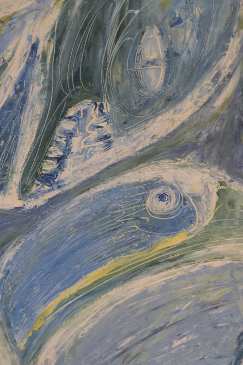 Peinture De Style Cobra – Oiseaux Abstraits-photo-3