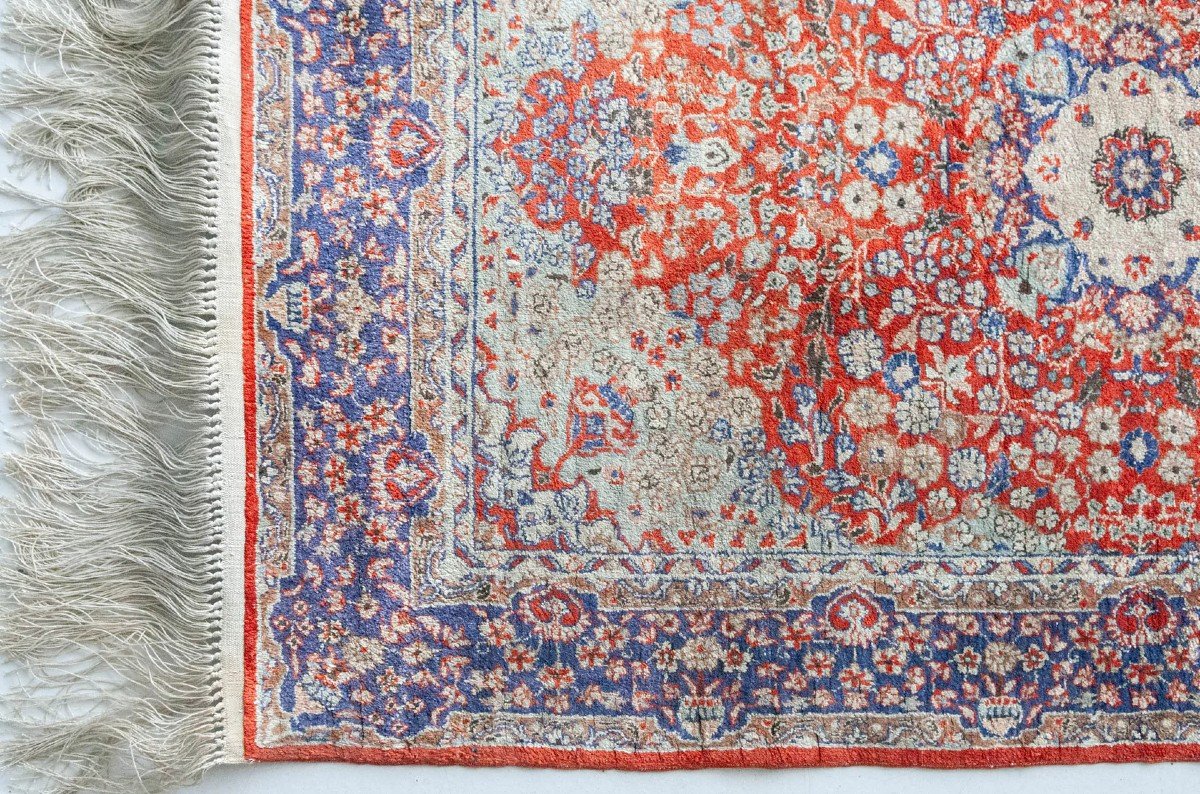 Tapis En Soie Tissé à La Main Ghoum - Tapis Vintage-photo-3