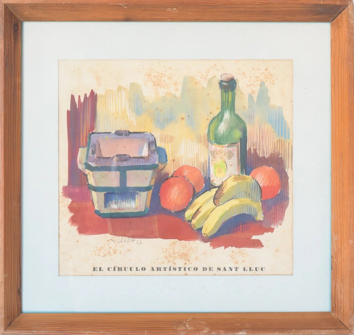 'el Círculo Artístico De Sant Lluc' - Still Life Lithograph-photo-2