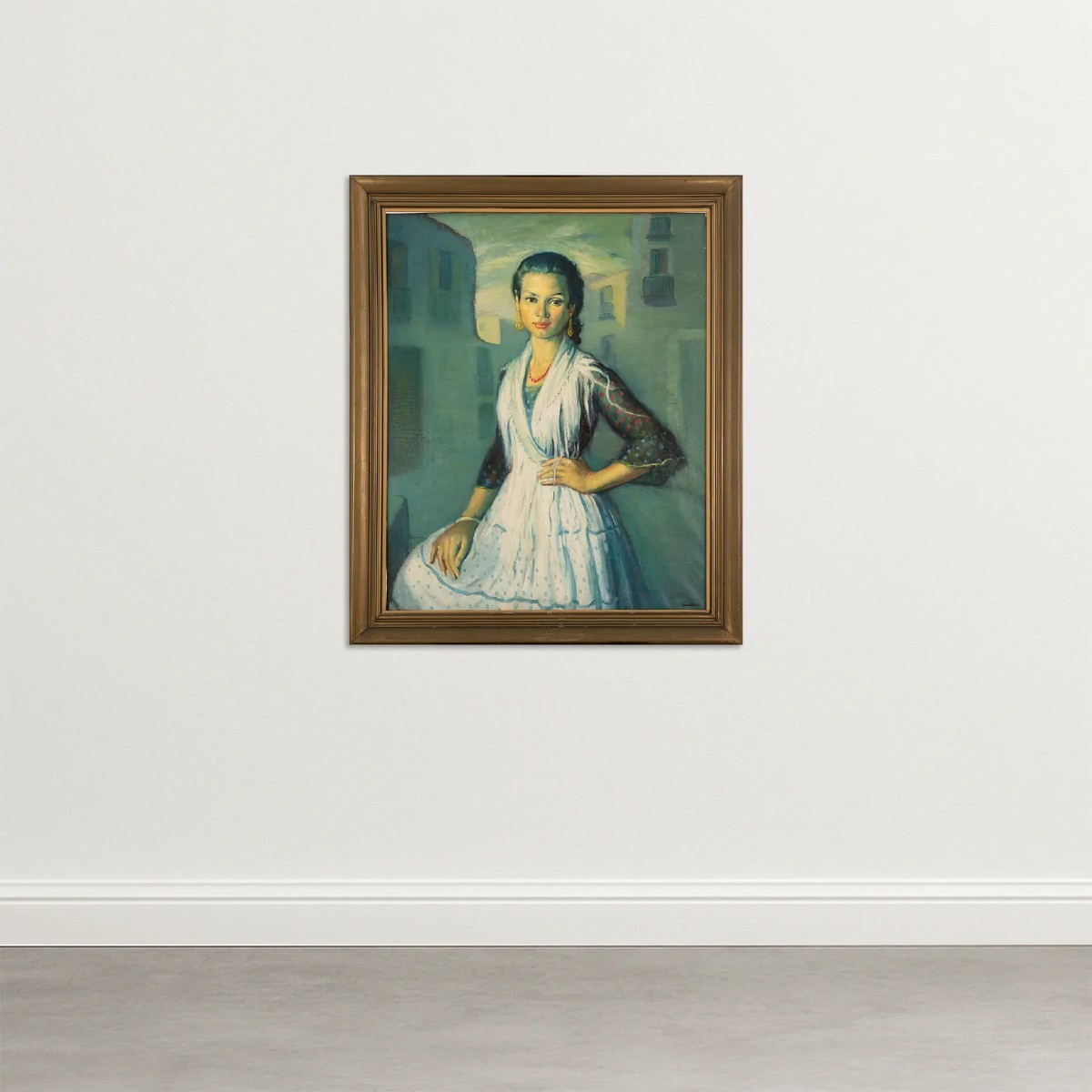 "Gipsy - Rosario" de Montjuich - JOSÉ LAMUÑO - Huile sur toile encadrée-photo-2