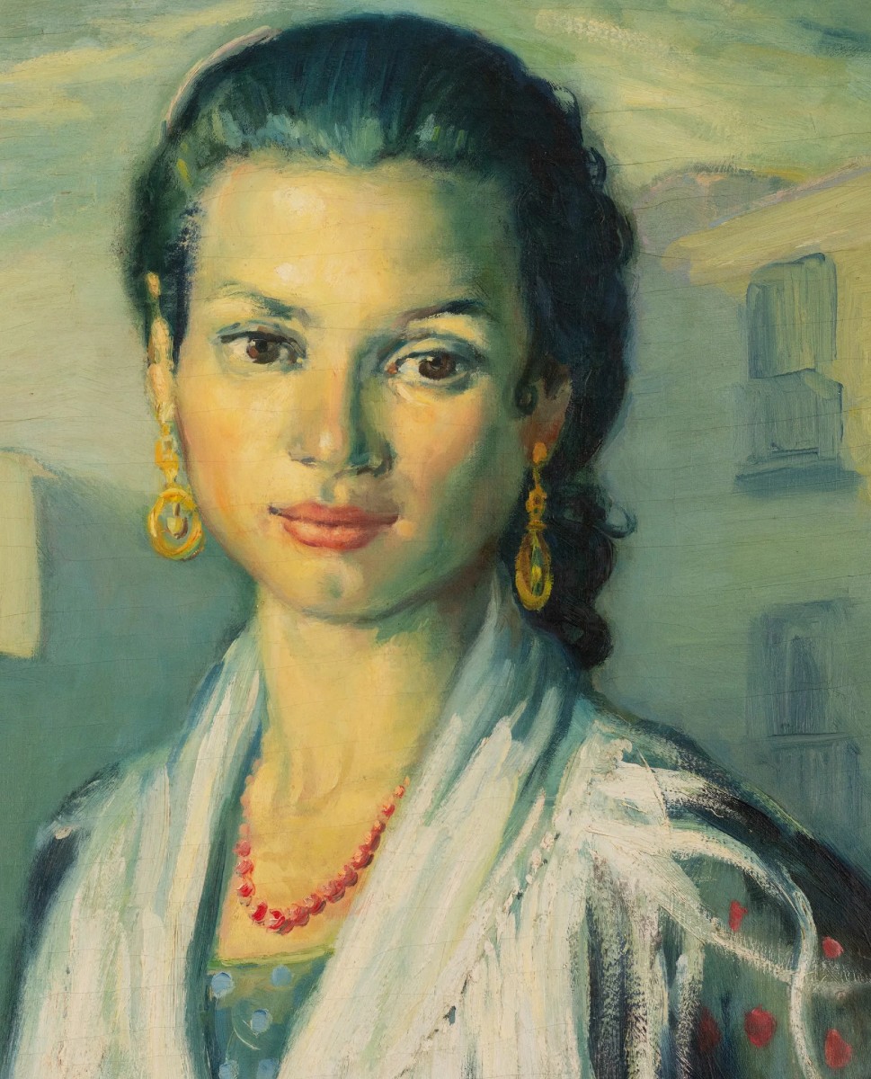 "Gipsy - Rosario" de Montjuich - JOSÉ LAMUÑO - Huile sur toile encadrée-photo-1