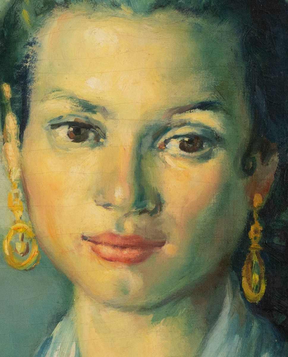 "Gipsy - Rosario" de Montjuich - JOSÉ LAMUÑO - Huile sur toile encadrée-photo-2