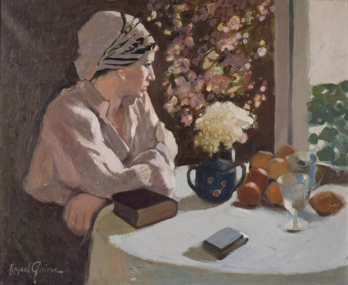 Rafael Griera Calderon - Portrait d'Une Dame à Une Fenêtre-photo-2