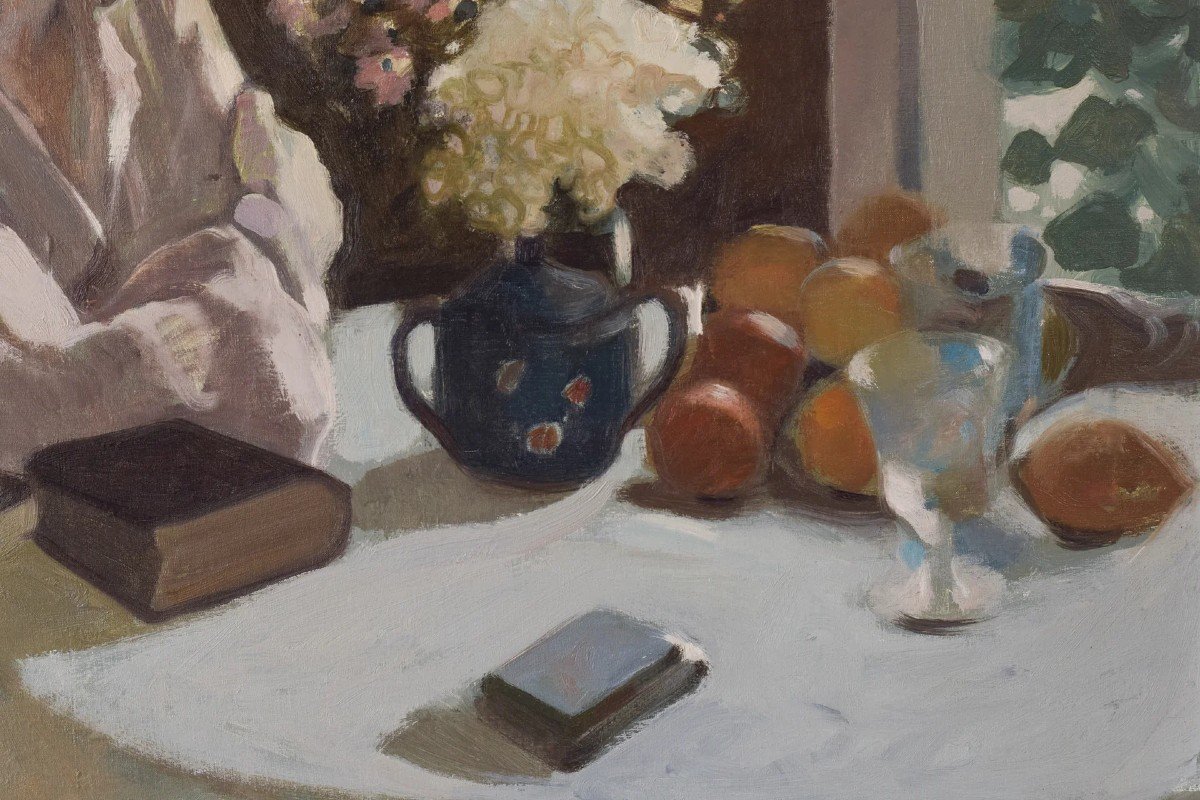Rafael Griera Calderon - Portrait d'Une Dame à Une Fenêtre-photo-2