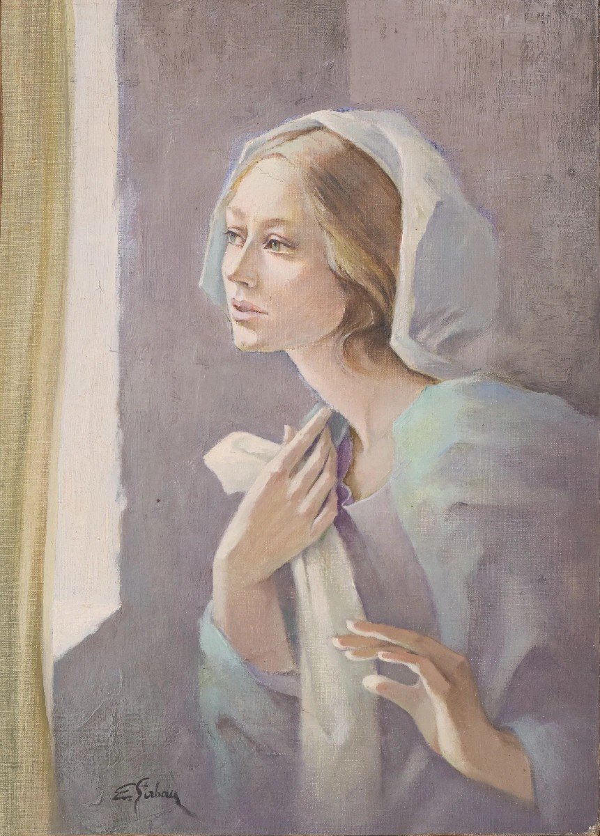 Portrait d'Une Novice - Huile Sur Toile