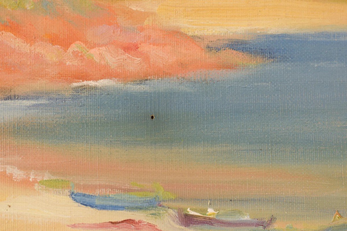 Rafael Sarabia Benitez - Paysage De Bord De Mer Impressionniste-photo-5