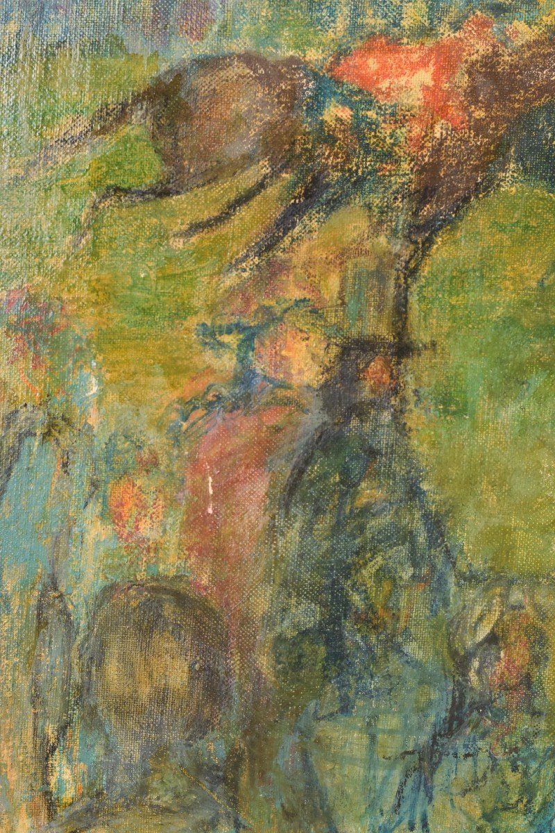 Peinture Impressionniste – 'une Journée Aux Courses'-photo-2