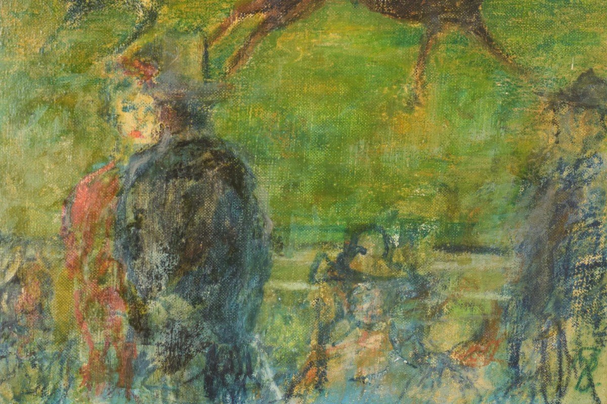 Peinture Impressionniste – 'une Journée Aux Courses'-photo-3