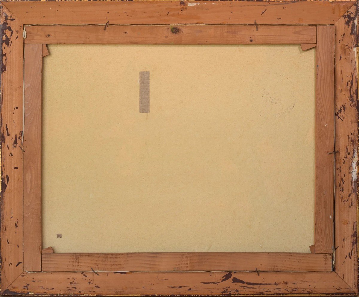 Post Impressionist Landscape - Olive Trees And Village Church-photo-8