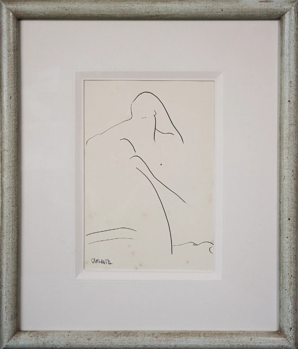 Joanna Sarapata - Two Female Nude Pen And Colour Wash Studies-photo-3