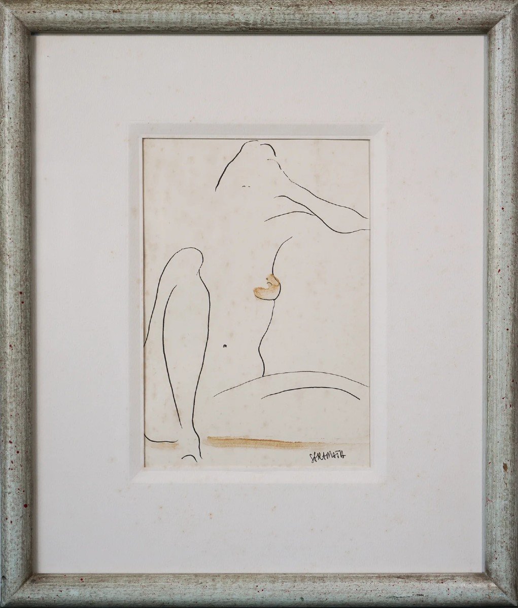 Joanna Sarapata - Two Female Nude Pen And Colour Wash Studies-photo-3