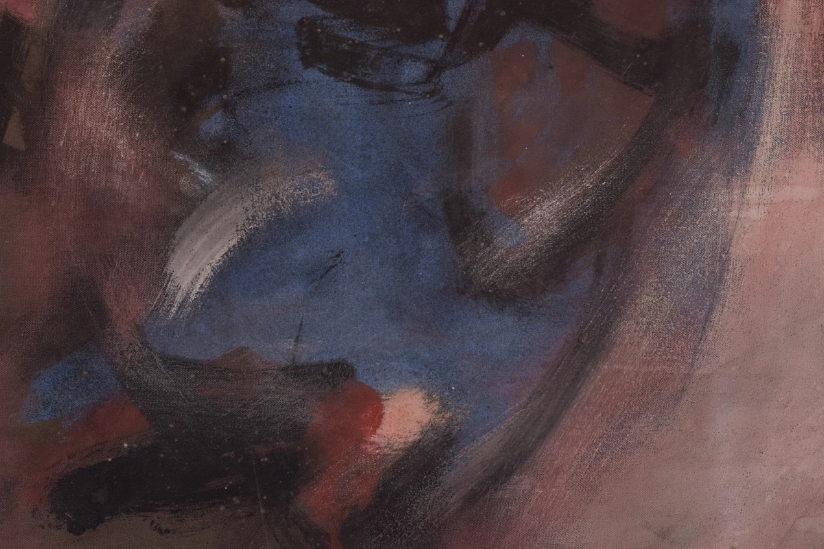 Dennis Bowen - Attribué - Huile Abstraite Sur Toile-photo-4