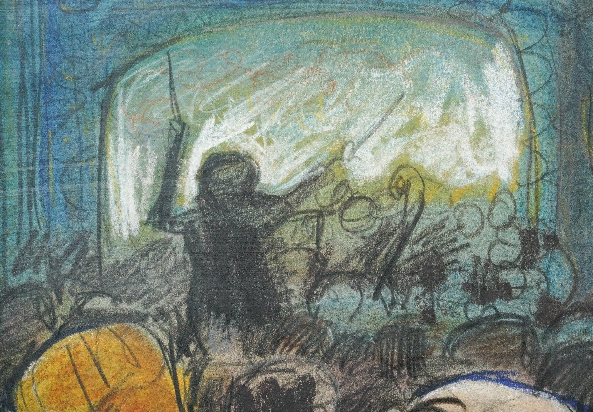 Cartoon Theatre Scene - Pastel On Paper-photo-4