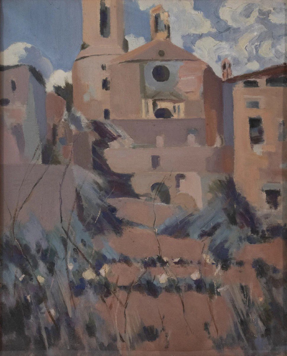 Jaquim Mir - Etude d'Une église - Estampillé Reverse Mvseos Mvnicipa De Barcelona Copia