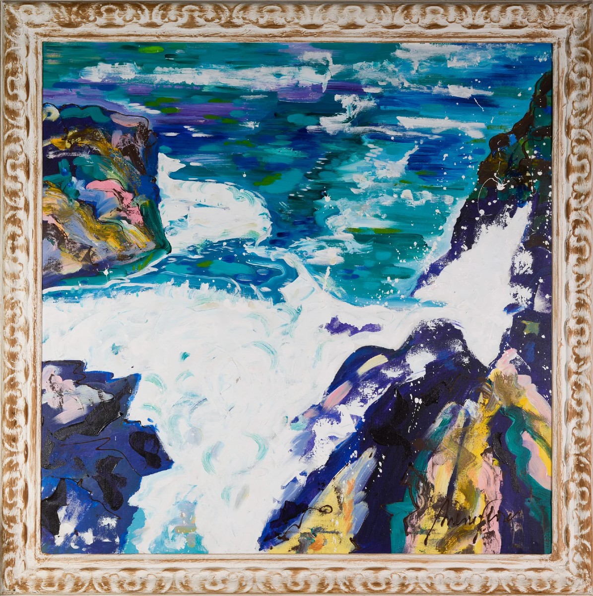 Paysage Marin Vibrant Et Expressif : Grande étude Encadrée Sur Toile - Antoni Ferrer Palero-photo-3