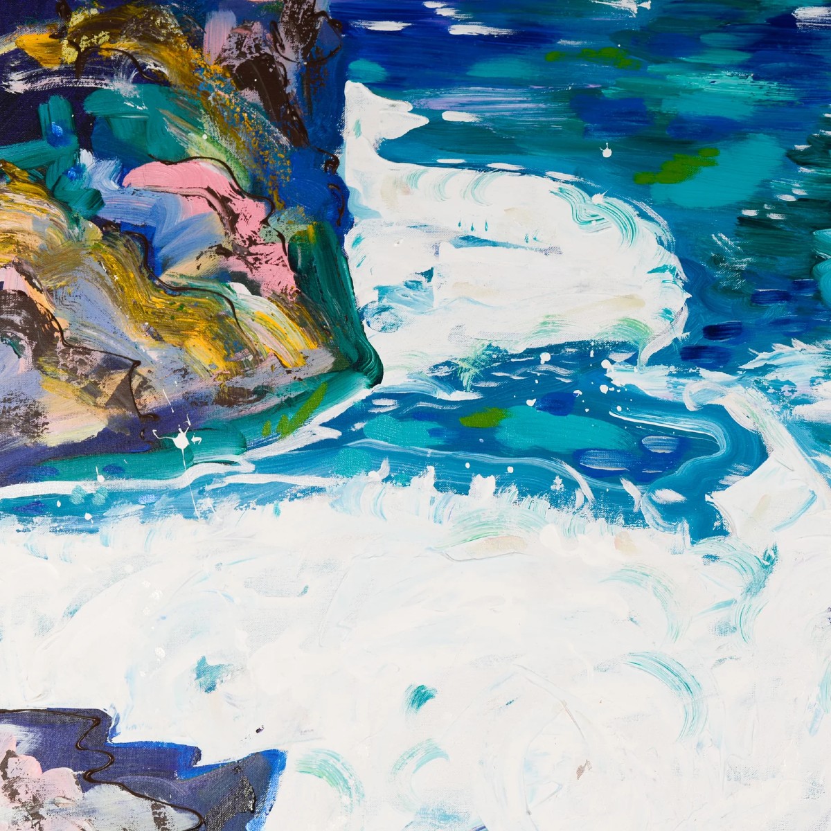 Paysage Marin Vibrant Et Expressif : Grande étude Encadrée Sur Toile - Antoni Ferrer Palero-photo-4