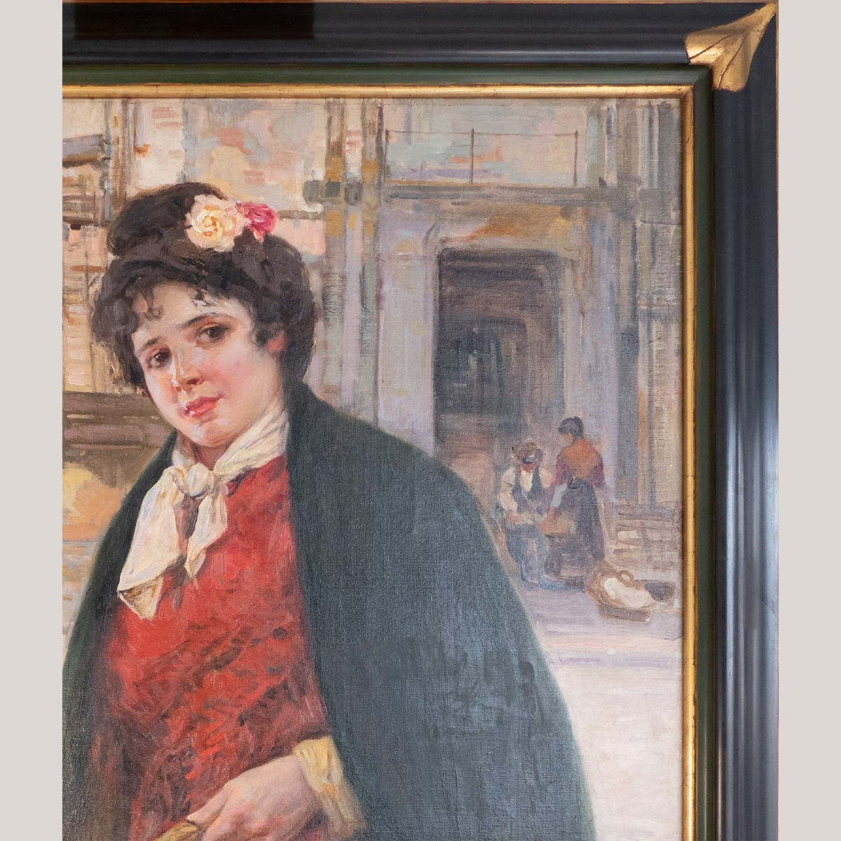 The Flower Seller – 19th Century Oil Painting - Ricardo Brugada Y Panizo (1867-1919)-photo-4