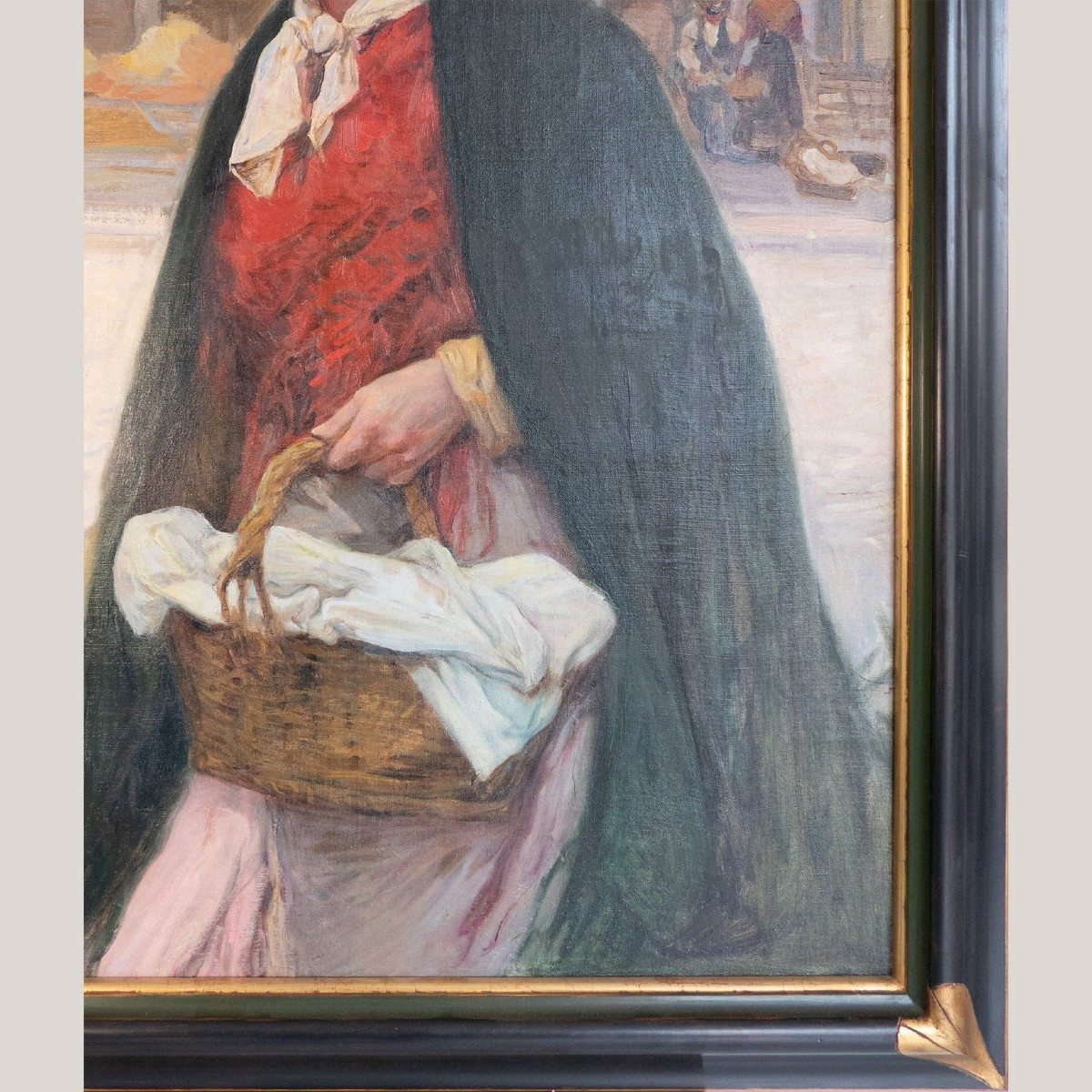 The Flower Seller – 19th Century Oil Painting - Ricardo Brugada Y Panizo (1867-1919)-photo-1