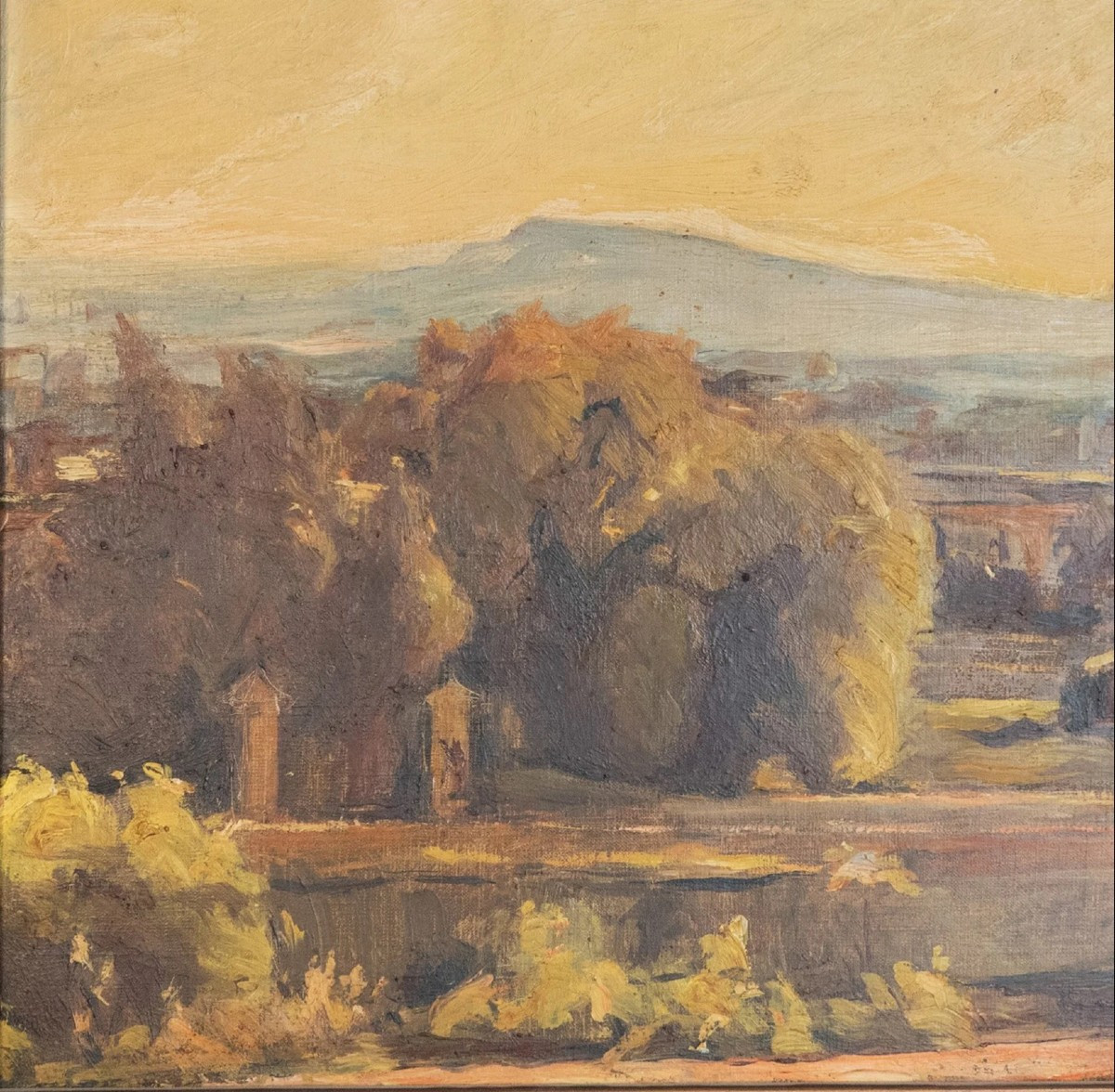 Paysage Espagnol à l'Heure Dorée – Peinture à l'Huile Impressionniste Originale-photo-2