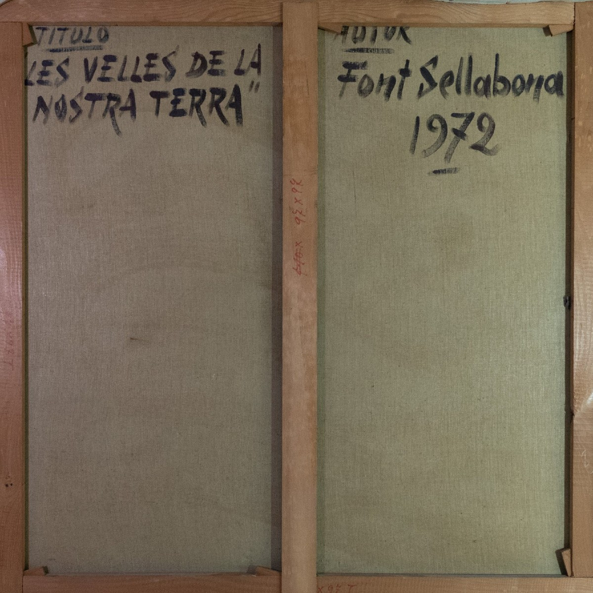 Les Velles De La Nostra Terra – Vintage 1972 Catalan Oil Painting By Font Sellabona-photo-3