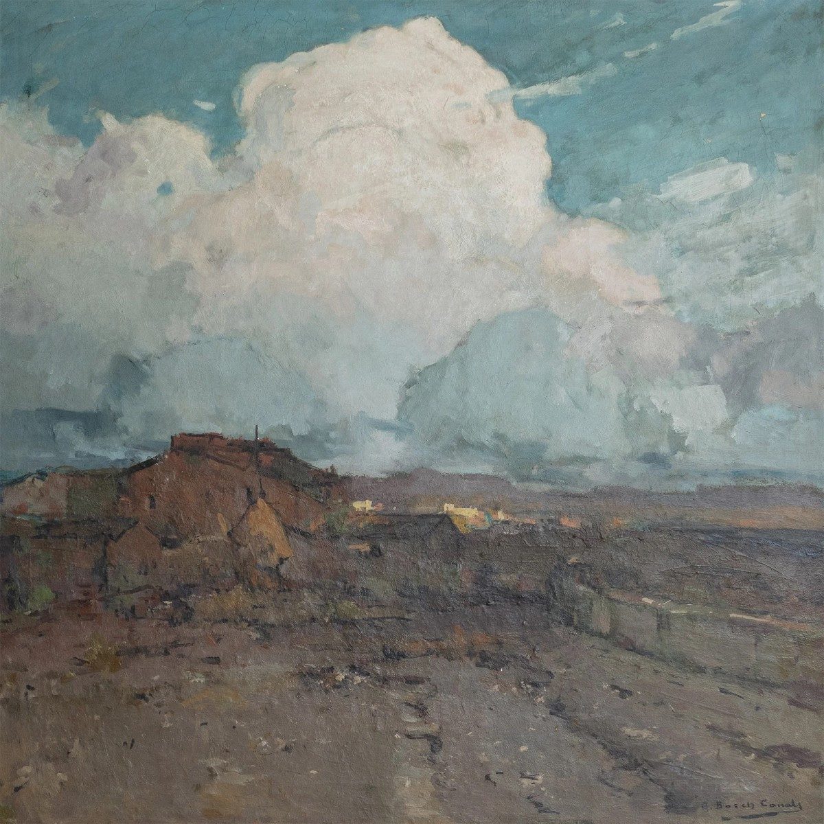 Catalan Landscape With Sky By Andreu Bosch I Canals (c.1920s)-photo-2