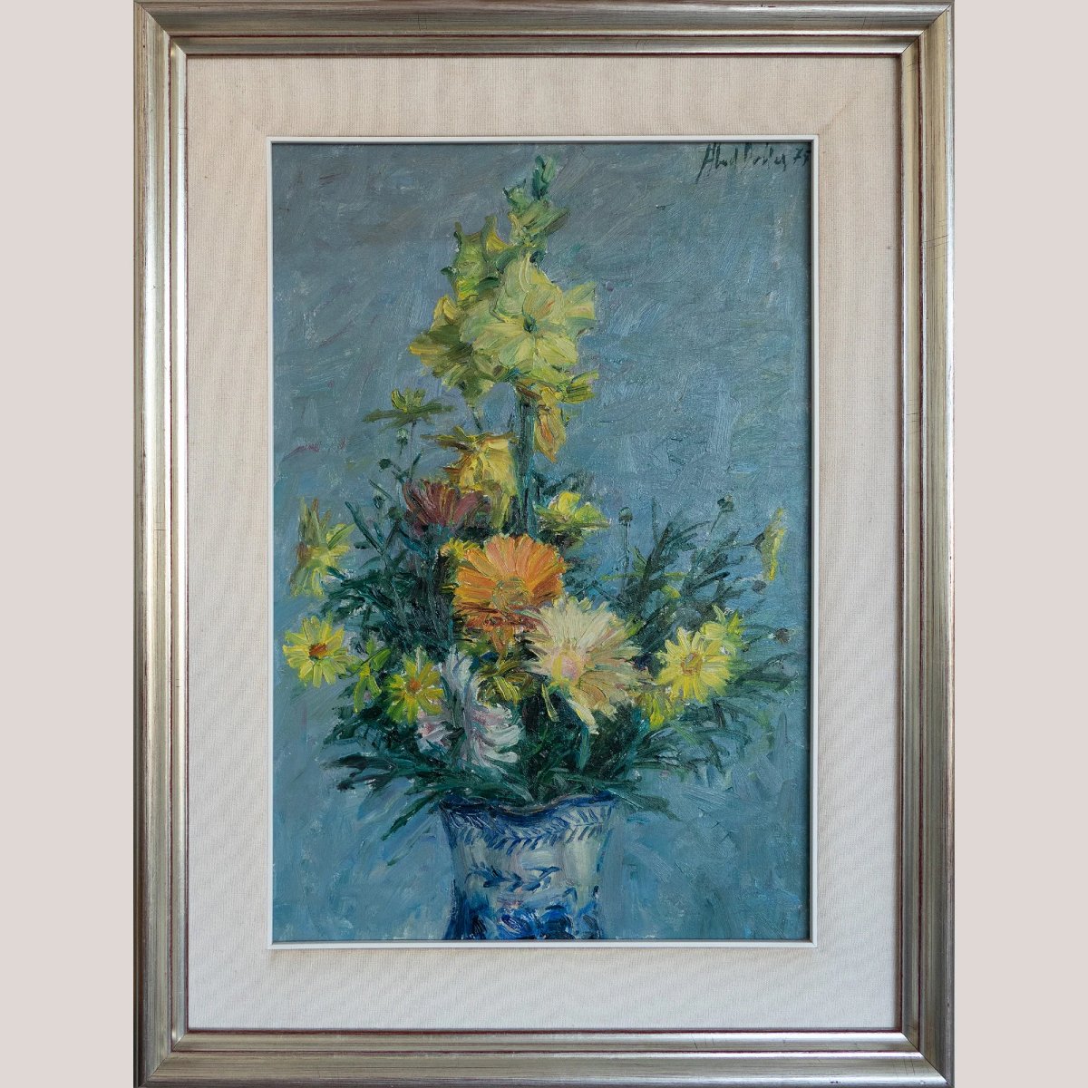 Floral Still Life – Original Oil On Canvas, Impressionist Style-photo-2