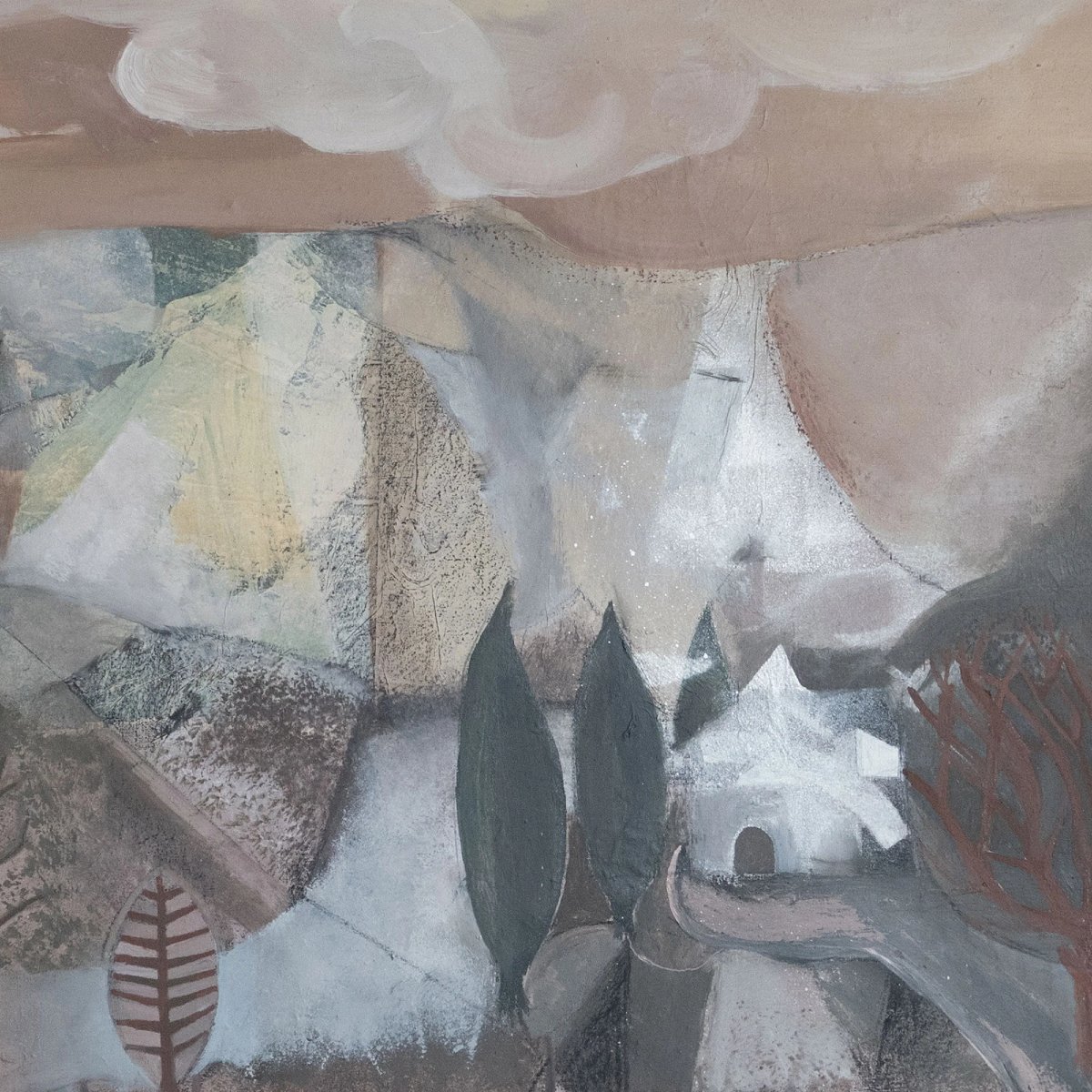 Mid-century Catalan Landscape – Original Mixed Media By Tomàs Bel-photo-3