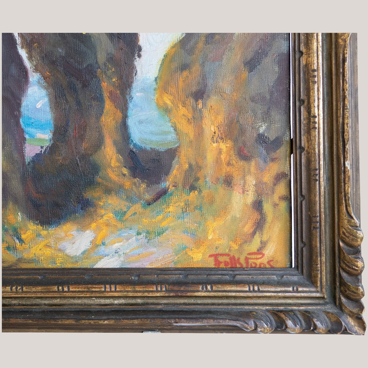 Paysage Impressionniste De Meules De Foin – Huile Sur Toile De Ramon Trulls Pons-photo-4