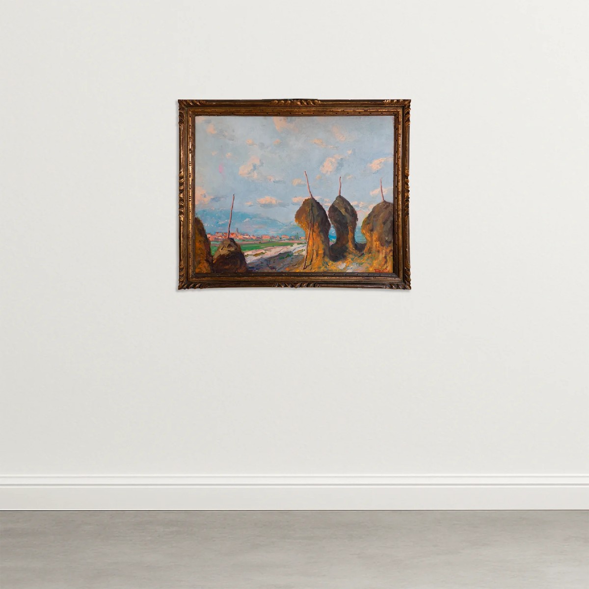 Paysage Impressionniste De Meules De Foin – Huile Sur Toile De Ramon Trulls Pons
