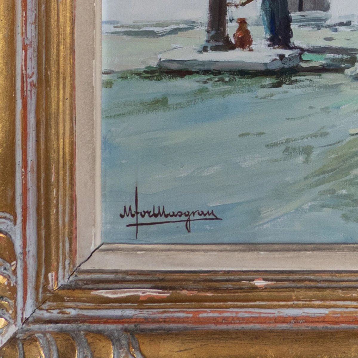 Scènes De Village d'Ibiza – Paire De Peintures à l'Huile Originales De Miquel Tort Masgrau-photo-1